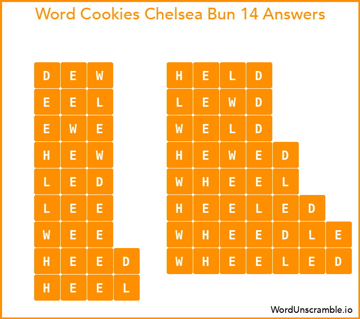 Word Cookies Chelsea Bun 14 Answers