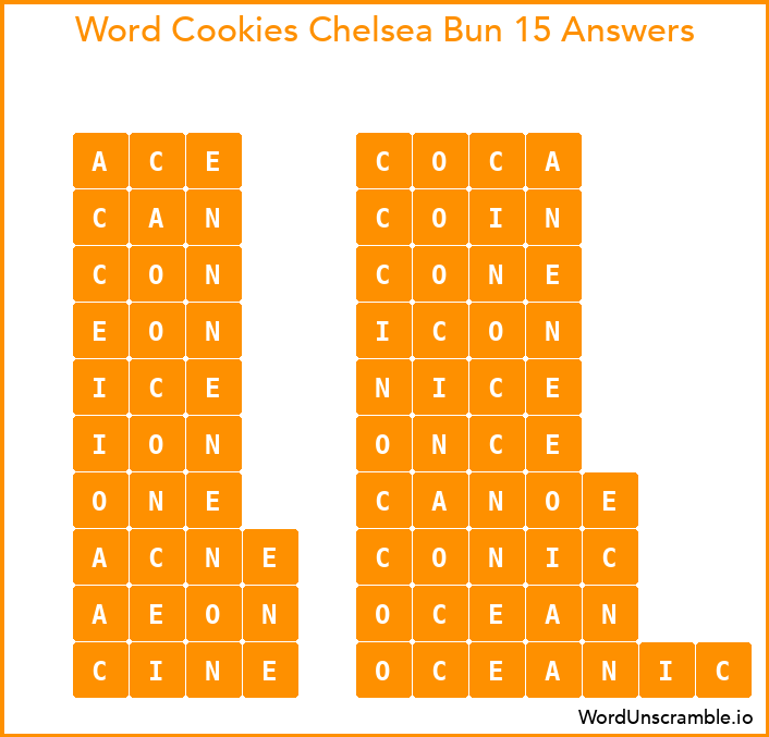 Word Cookies Chelsea Bun 15 Answers
