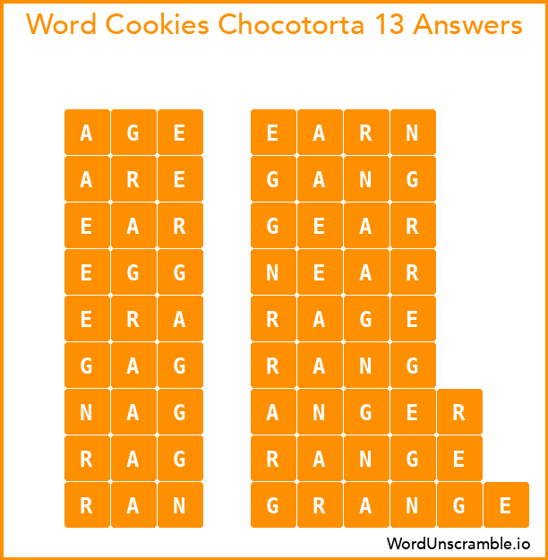 Word Cookies Chocotorta 13 Answers
