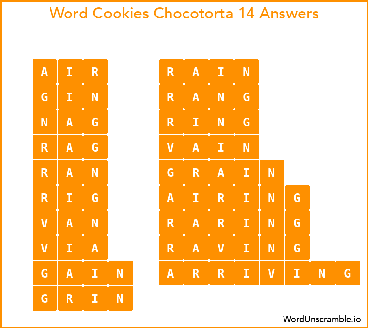Word Cookies Chocotorta 14 Answers