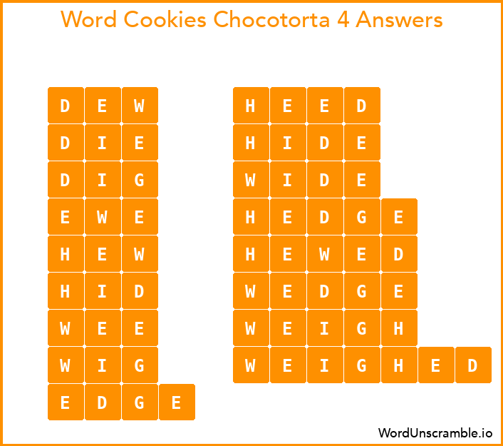 Word Cookies Chocotorta 4 Answers