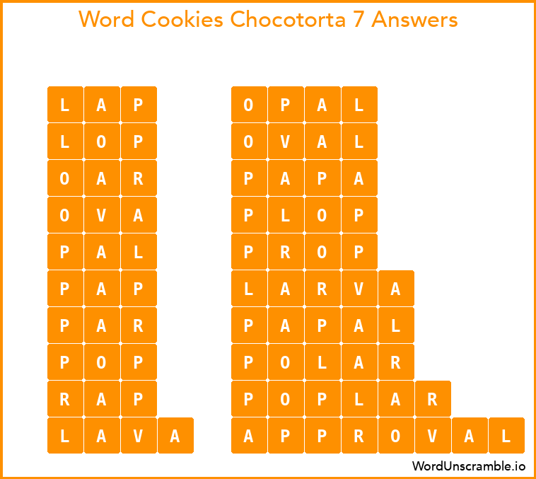 Word Cookies Chocotorta 7 Answers