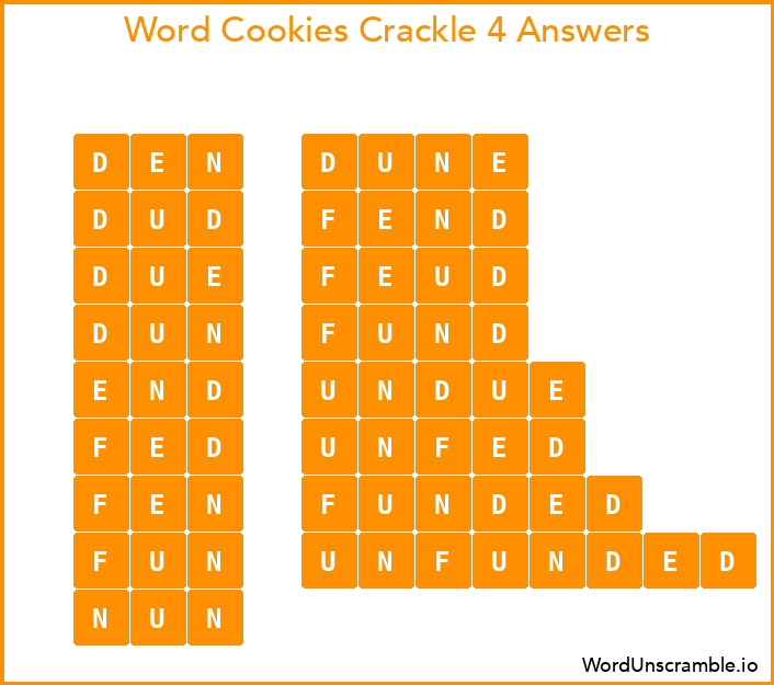 Word Cookies Crackle 4 Answers