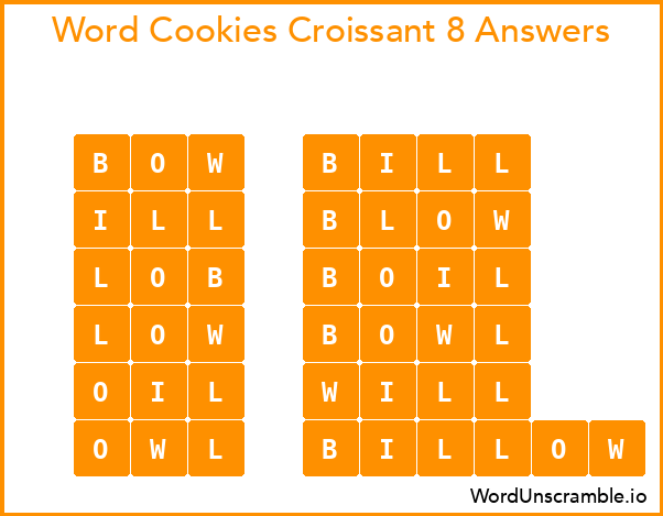 Word Cookies Croissant 8 Answers