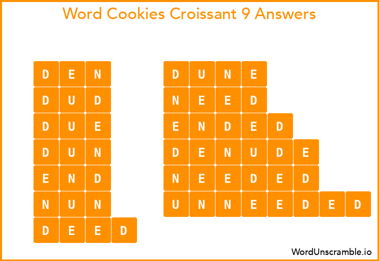 Word Cookies Croissant 9 Answers