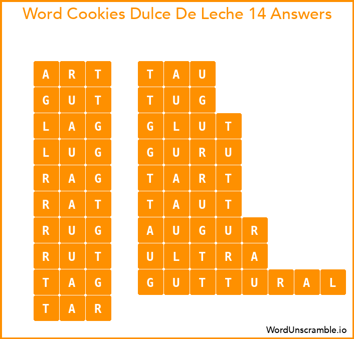Word Cookies Dulce De Leche 14 Answers