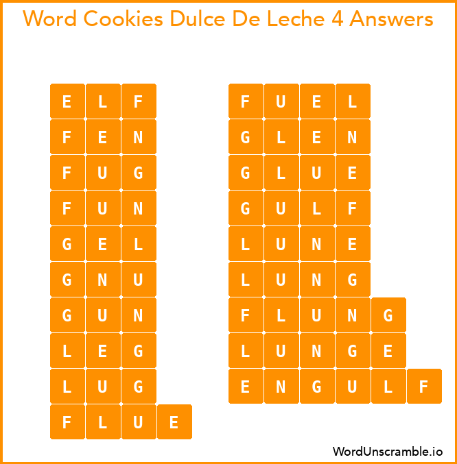 Word Cookies Dulce De Leche 4 Answers