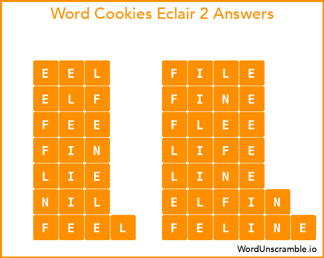 Word Cookies Eclair 2 Answers