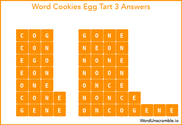 Word Cookies Egg Tart 3 Answers