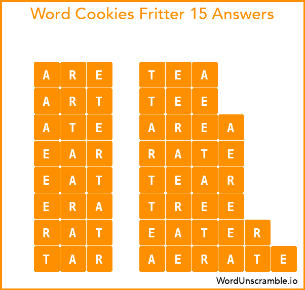 Word Cookies Fritter 15 Answers