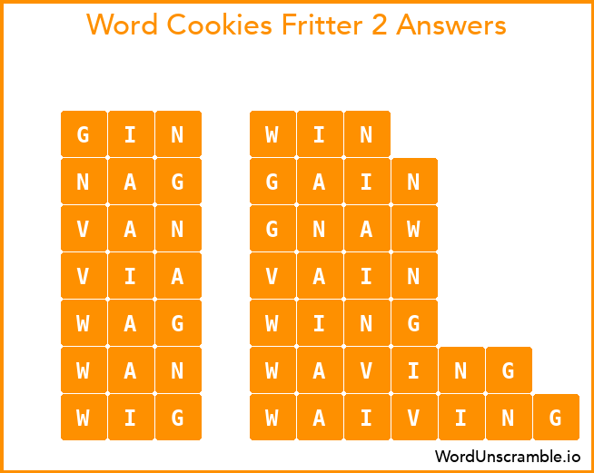 Word Cookies Fritter 2 Answers