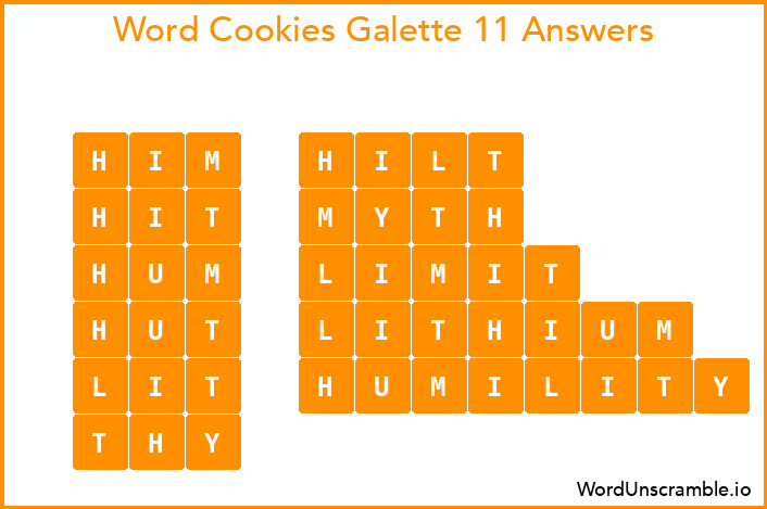 Word Cookies Galette 11 Answers