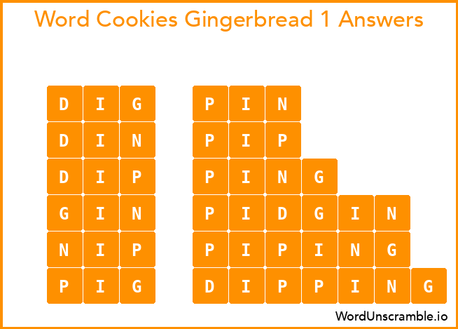 Word Cookies Gingerbread 1 Answers