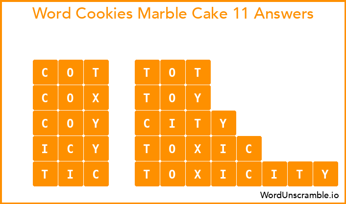 Word Cookies Marble Cake 11 Answers
