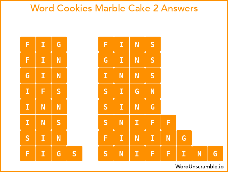 Word Cookies Marble Cake 2 Answers