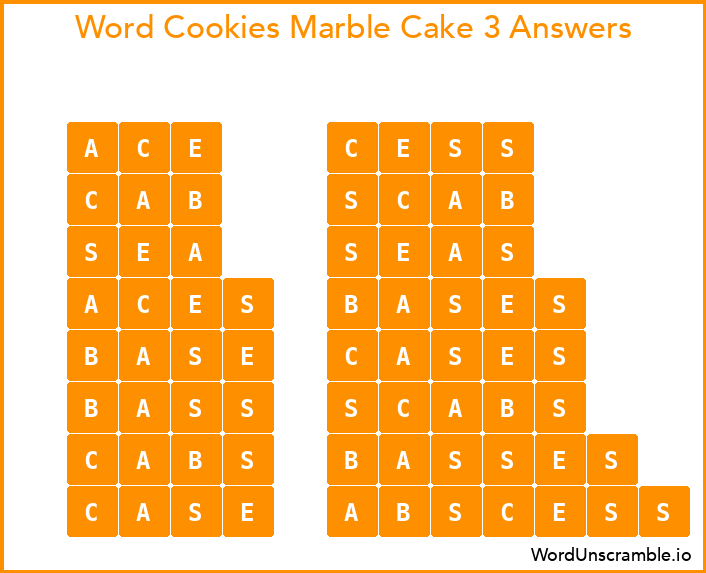 Word Cookies Marble Cake 3 Answers