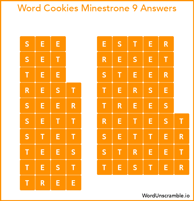 Word Cookies Minestrone 9 Answers