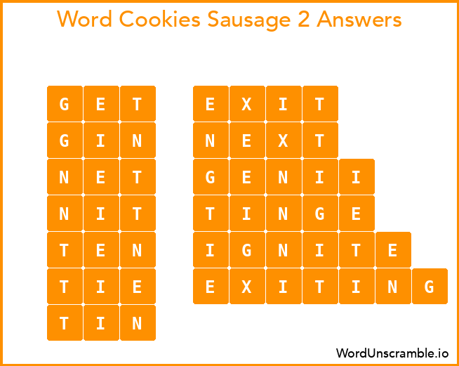 Word Cookies Sausage 2 Answers
