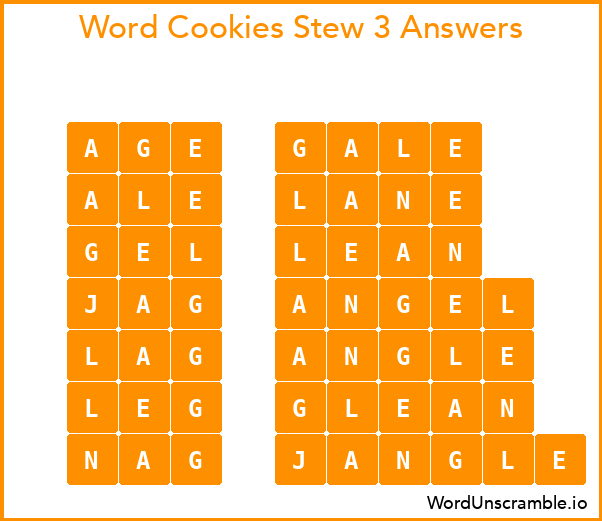 Word Cookies Stew 3 Answers