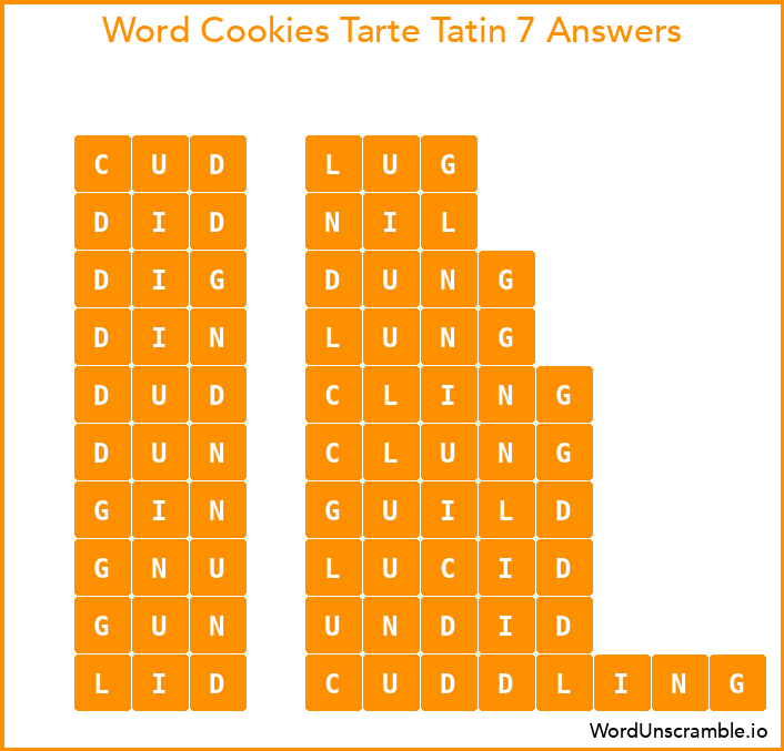 Word Cookies Tarte Tatin 7 Answers