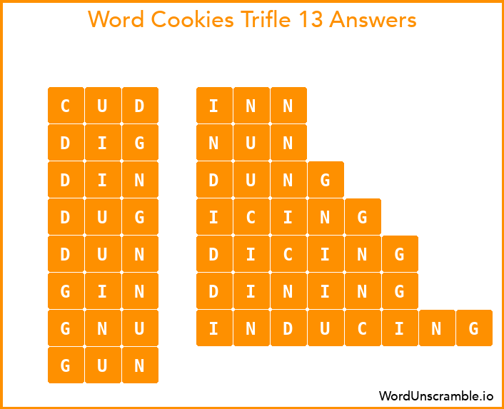 Word Cookies Trifle 13 Answers