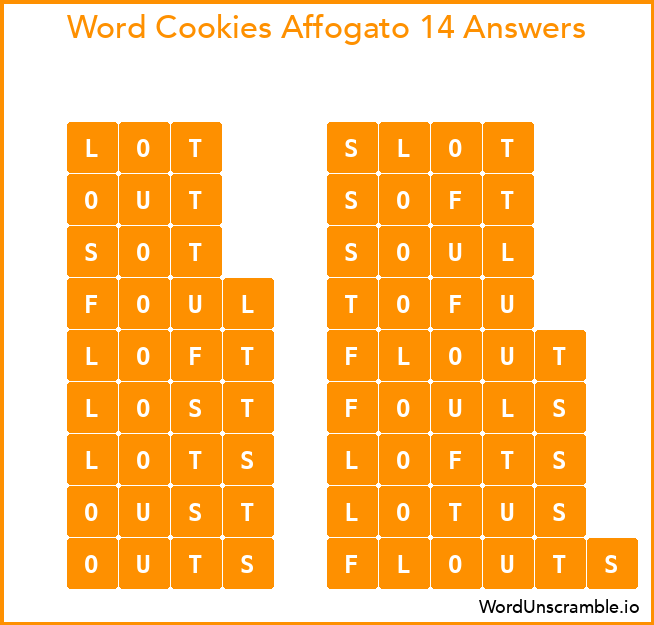 Word Cookies Affogato 14 Answers