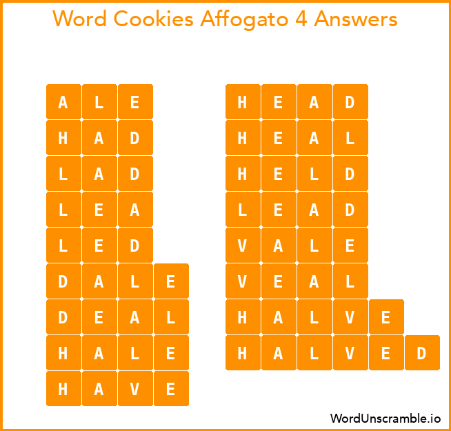 Word Cookies Affogato 4 Answers