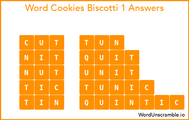 Word Cookies Biscotti 1 Answers