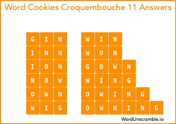 Word Cookies Croquembouche 11 Answers
