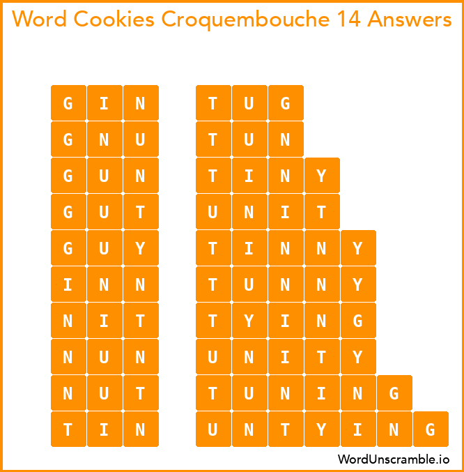 Word Cookies Croquembouche 14 Answers