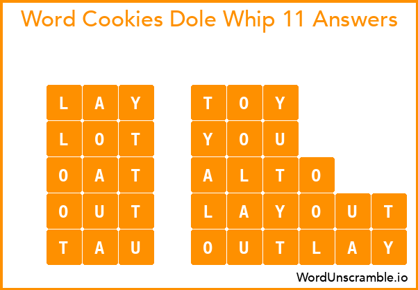 Word Cookies Dole Whip 11 Answers
