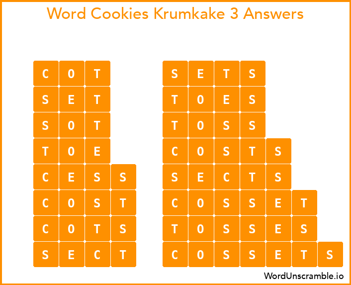 Word Cookies Krumkake 3 Answers