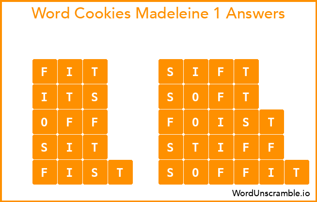 Word Cookies Madeleine 1 Answers