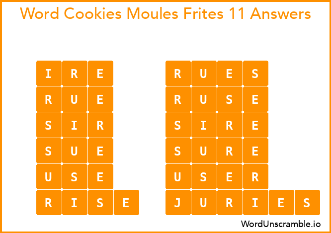 Word Cookies Moules Frites 11 Answers
