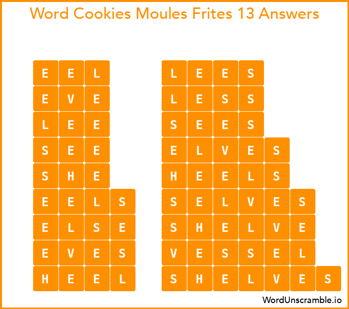 Word Cookies Moules Frites 13 Answers