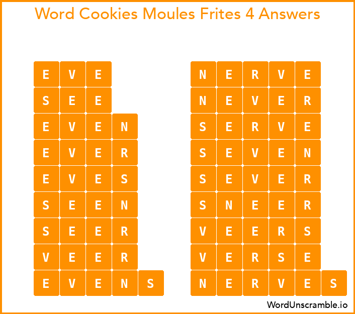 Word Cookies Moules Frites 4 Answers