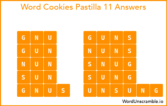 Word Cookies Pastilla 11 Answers