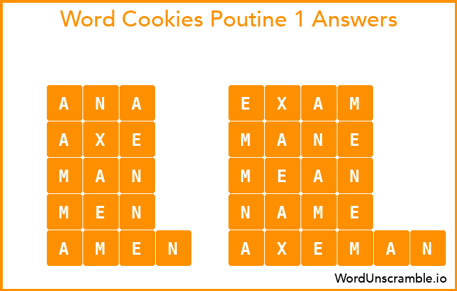Word Cookies Poutine 1 Answers