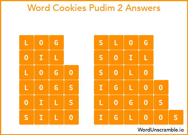 Word Cookies Pudim 2 Answers