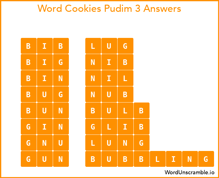 Word Cookies Pudim 3 Answers