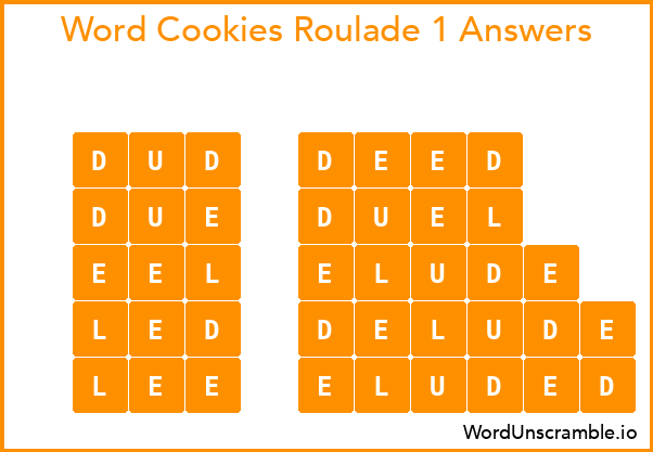 Word Cookies Roulade 1 Answers