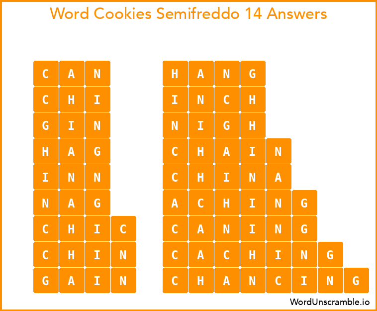 Word Cookies Semifreddo 14 Answers