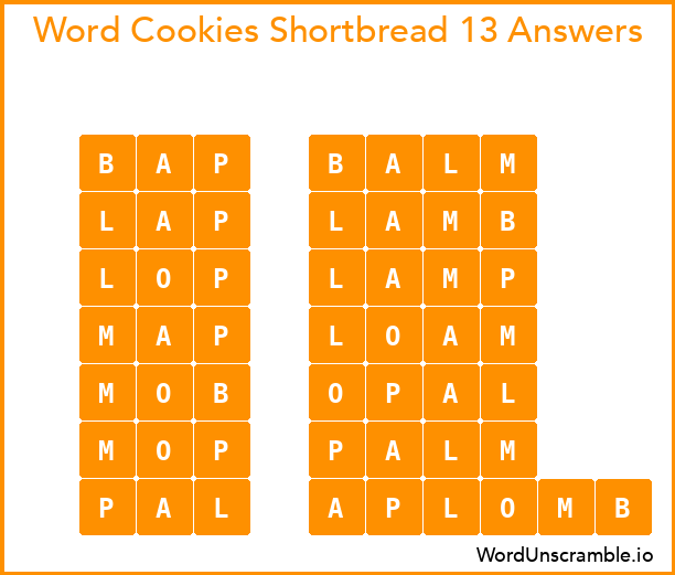 Word Cookies Shortbread 13 Answers