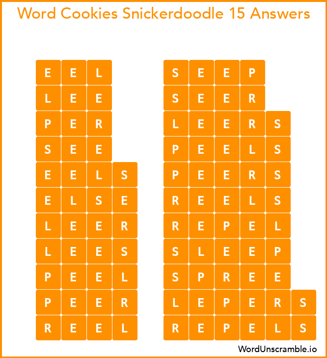Word Cookies Snickerdoodle 15 Answers