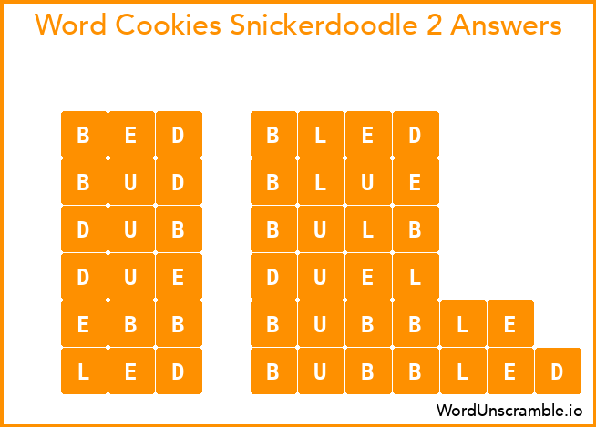Word Cookies Snickerdoodle 2 Answers