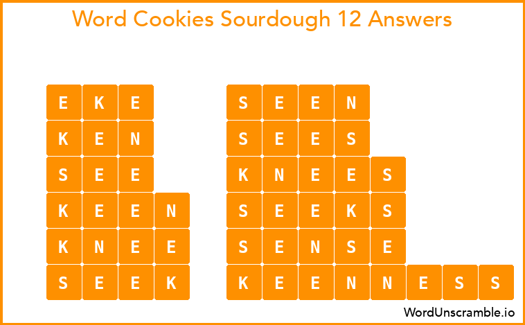 Word Cookies Sourdough 12 Answers