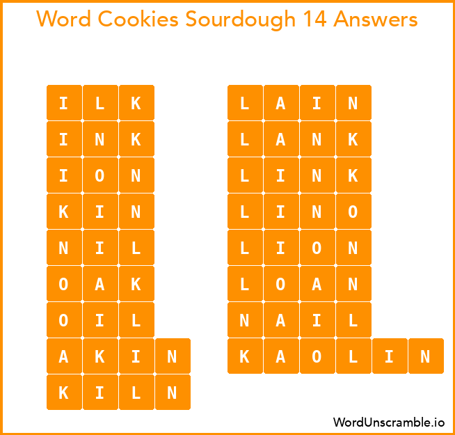 Word Cookies Sourdough 14 Answers