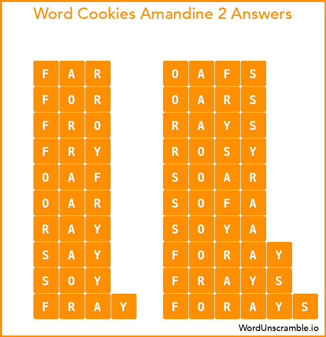 Word Cookies Amandine 2 Answers