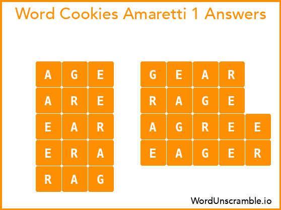 Word Cookies Amaretti 1 Answers