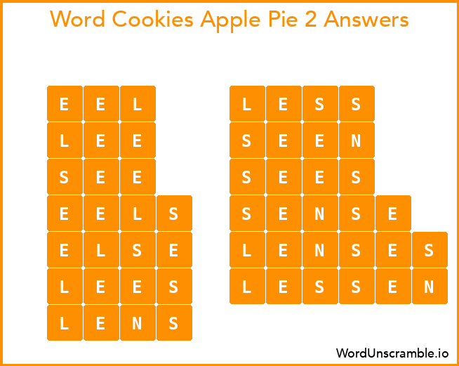 Word Cookies Apple Pie 2 Answers
